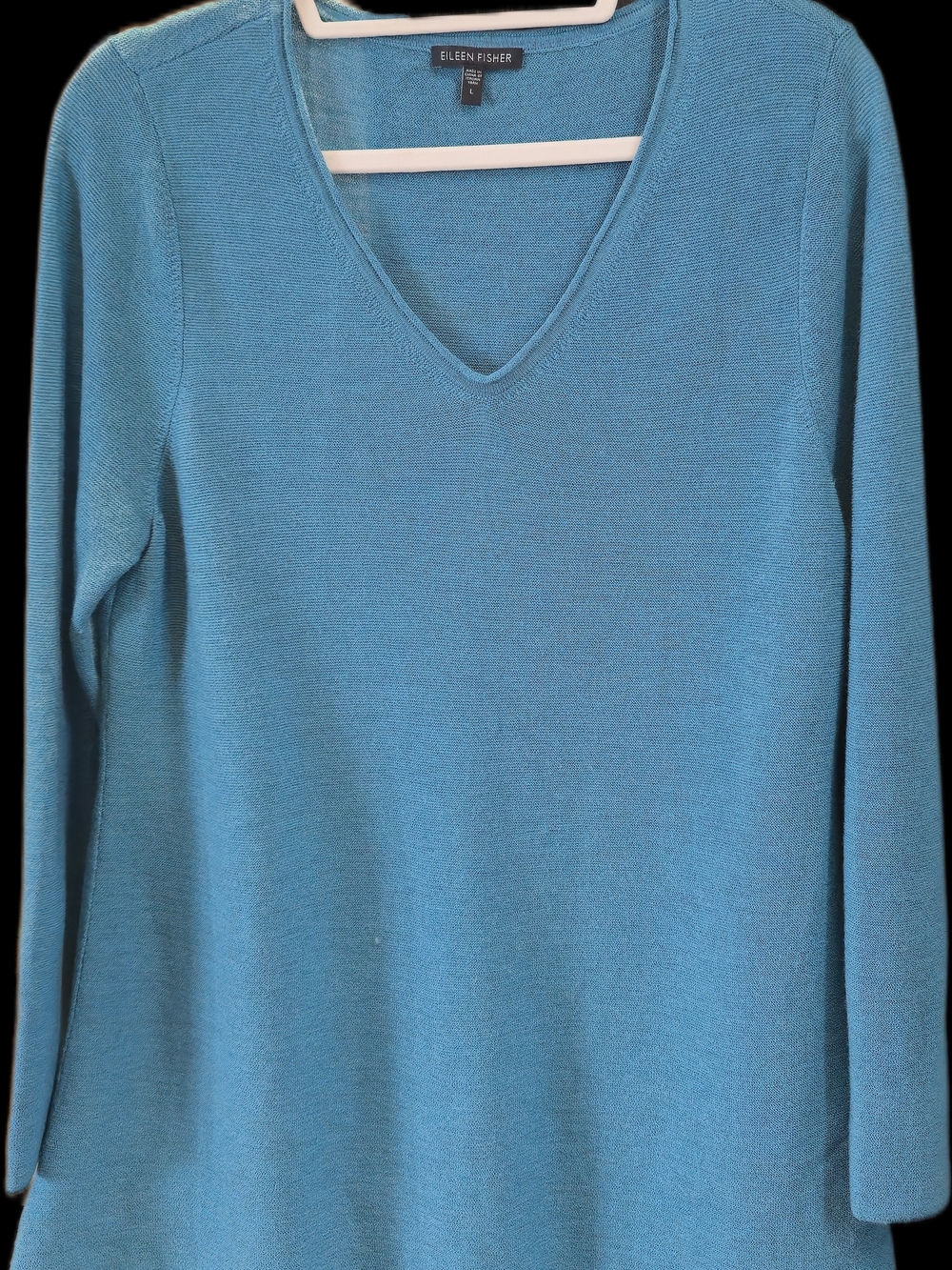 Eileen Fisher Peacock Blue V-Neck Sweater